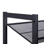Organize It All Meuble de rangement à chaussures 3 niveaux en maille noire : Cadre en fer, capacité de 12 paires, autoportant, 73,7 cm L x 62 cm P x 30,5 cm H