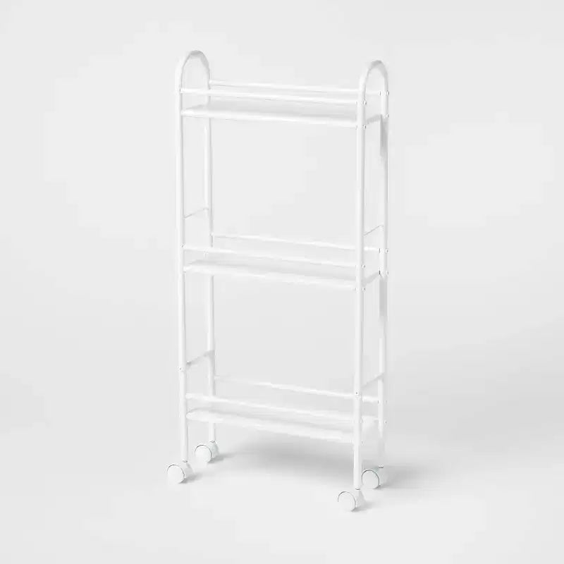3 Shelf Narrow Metal Storage Cart White - Brightroom™