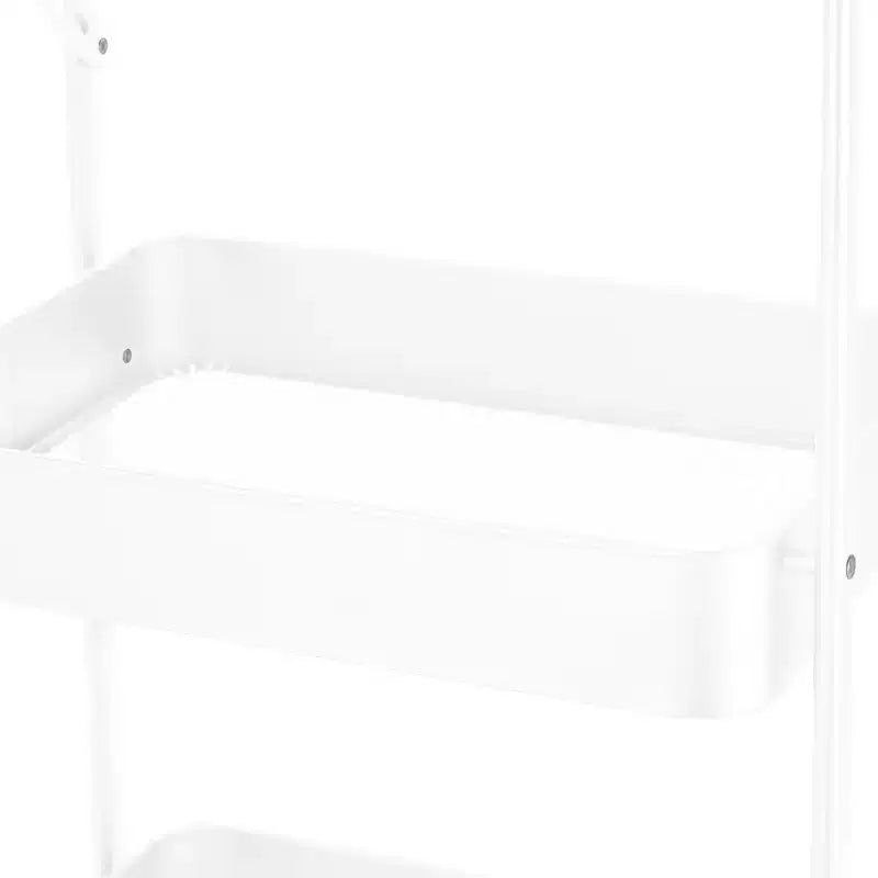 Chariot de Rangement Utilitaire Pliant en Métal à 3 Niveaux avec Roues Verrouillables Blanc Organize It All