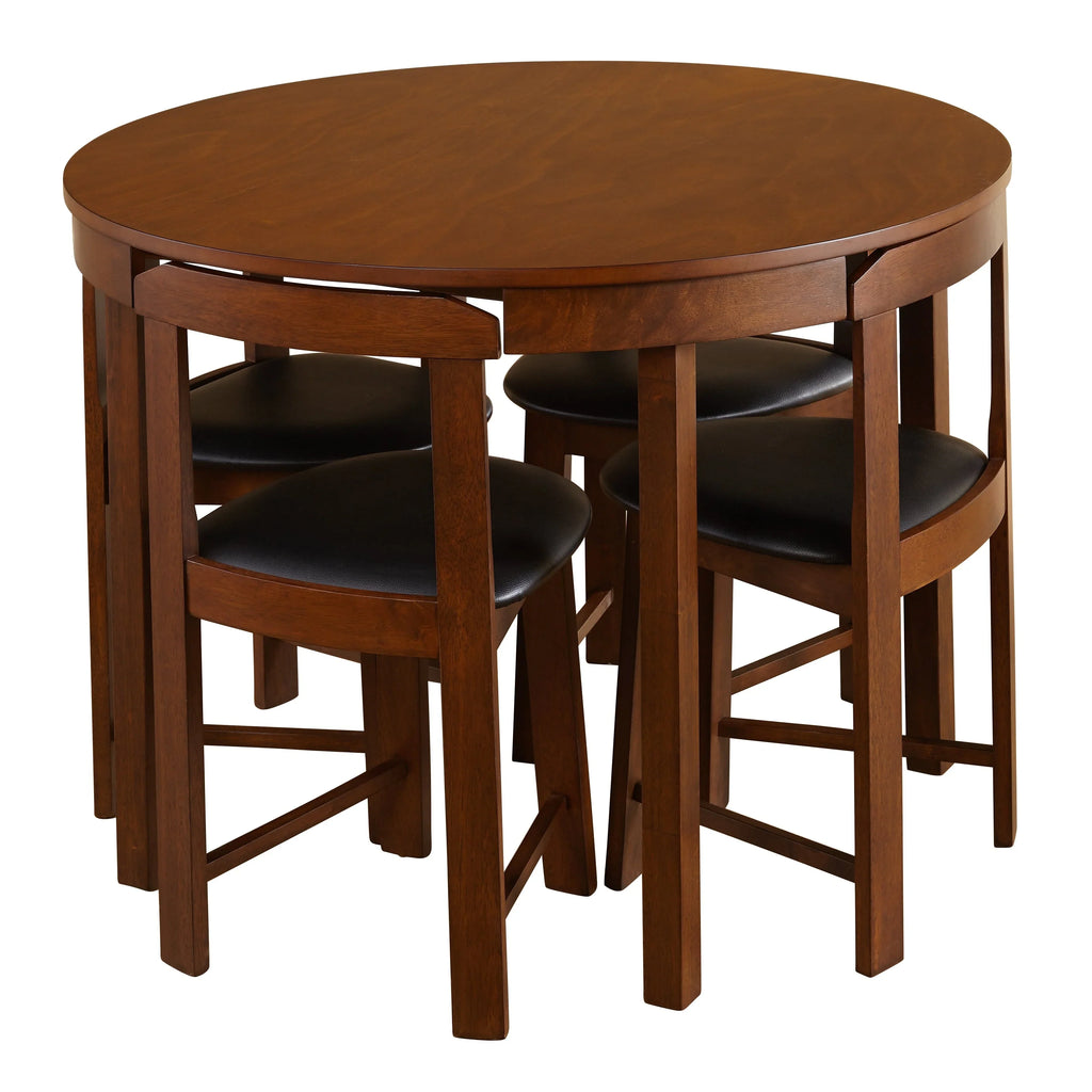 Ensemble de salle à manger rond compact 5 pièces Harrisburg Tobey
