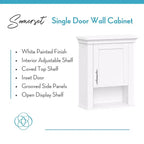 Armoire de toilette et de buanderie murale RiverRidge Home Somerset à porte unique, blanche