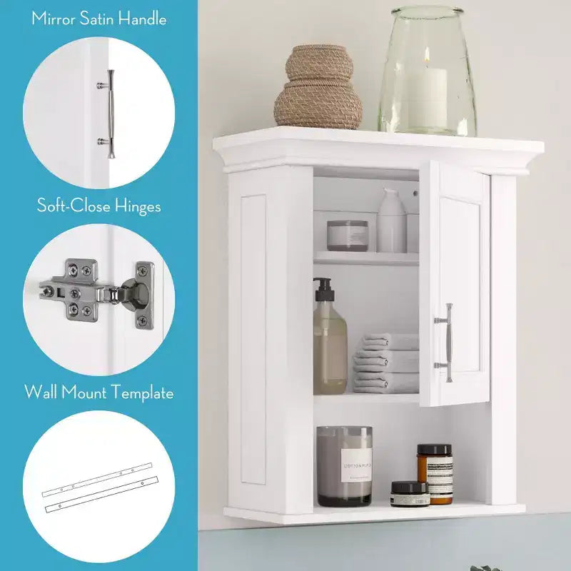 Armoire de toilette et de buanderie murale RiverRidge Home Somerset à porte unique, blanche