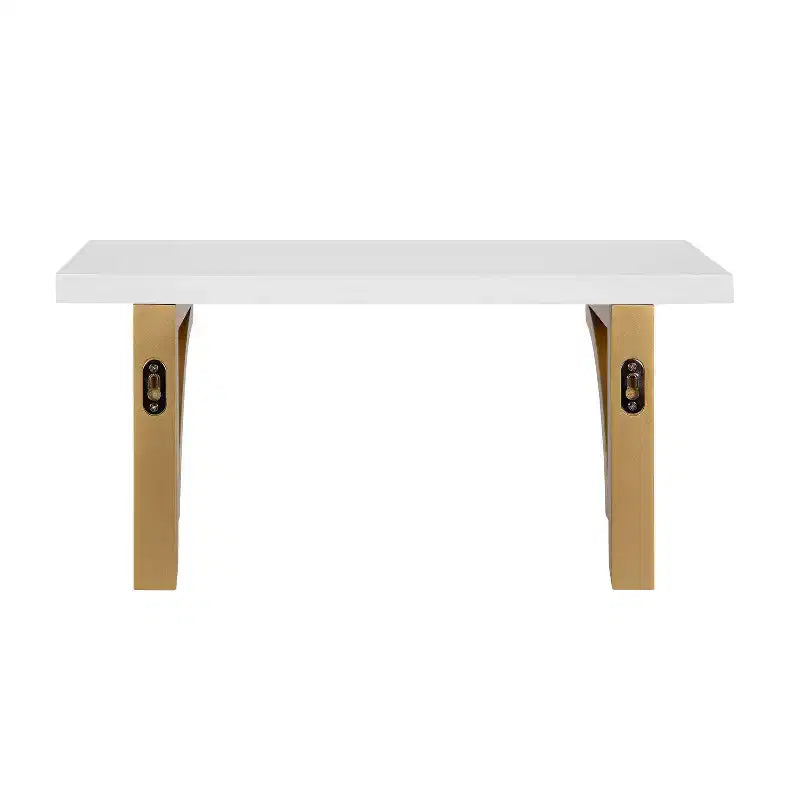 Étagère murale traditionnelle en bois Corblynd de 18 po blanc - Kate & Laurel All Things Decor : Rangement flottant en MDF, facile à installer