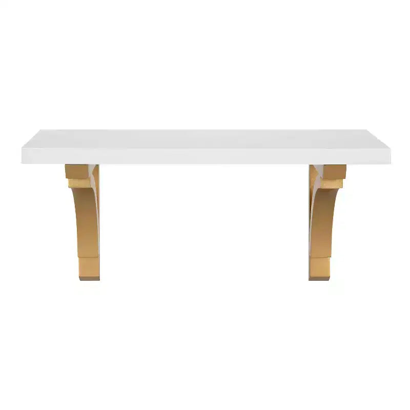 Étagère murale traditionnelle en bois Corblynd de 18 po blanc - Kate & Laurel All Things Decor : Rangement flottant en MDF, facile à installer