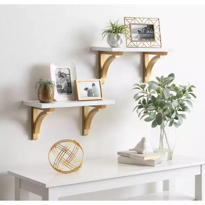 Étagère murale traditionnelle en bois Corblynd de 18 po blanc - Kate & Laurel All Things Decor : Rangement flottant en MDF, facile à installer