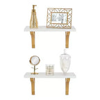 Étagère murale traditionnelle en bois Corblynd de 18 po blanc - Kate & Laurel All Things Decor : Rangement flottant en MDF, facile à installer