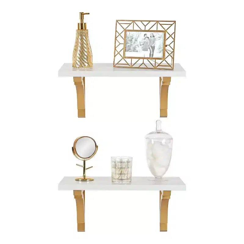Étagère murale traditionnelle en bois Corblynd de 18 po blanc - Kate & Laurel All Things Decor : Rangement flottant en MDF, facile à installer