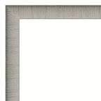Miroir mural élégant et étroit de salle de bain 29" x 29" sans biseau étain brossé - Amanti Art : Carré, fixation murale, quincaillerie incluse