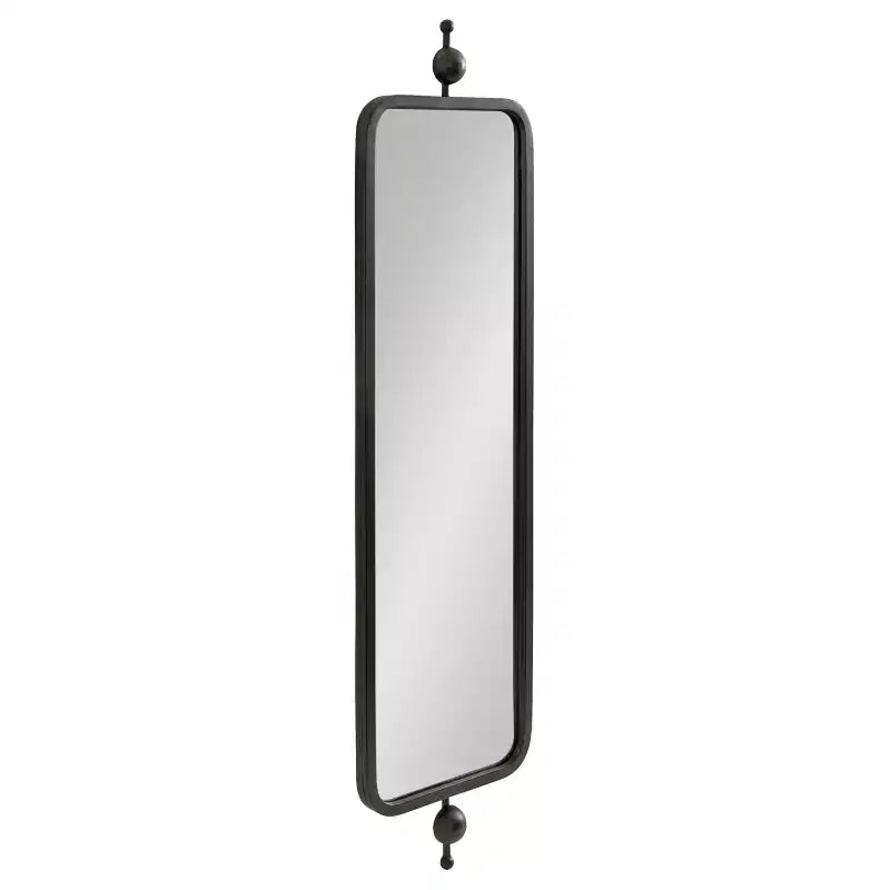 Kate & Laurel All Things Decor Miroir rectangulaire mince Kasota 9"x36" en métal noir