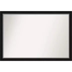 39" x 27" Non-Beveled Eva Black Silver Narrow Wall Mirror - Amanti Art