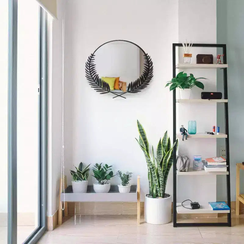 Miroir mural Emperor 22"x21" noir - Infinity Instruments : Cadre en fer grec, aucun assemblage requis
