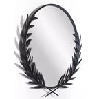 Miroir mural Emperor 22"x21" noir - Infinity Instruments : Cadre en fer grec, aucun assemblage requis