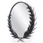 Miroir mural Emperor 22"x21" noir - Infinity Instruments : Cadre en fer grec, aucun assemblage requis