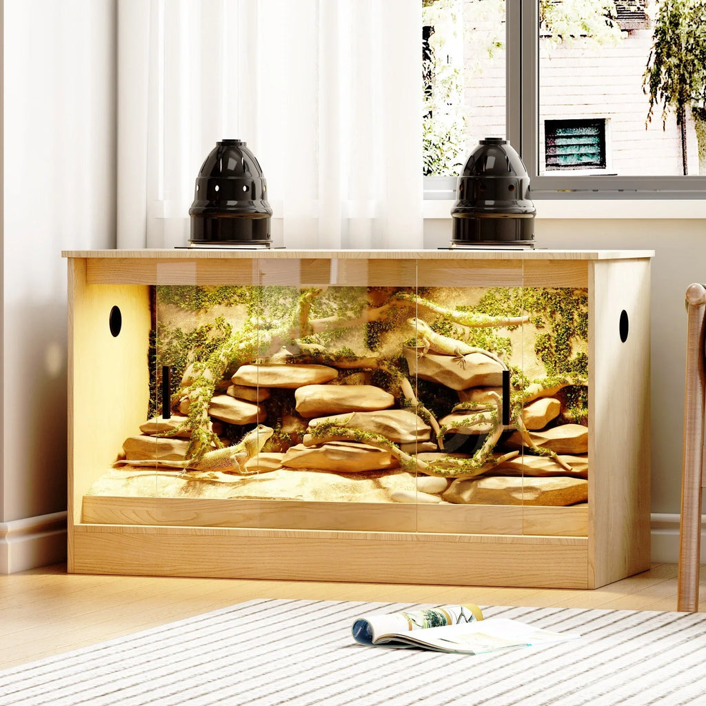 Habitat pour reptiles - Terrarium spacieux pour lézards, serpents et plus - 47,2