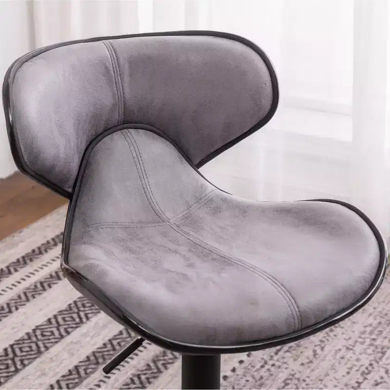 Tabouret de bar pivotant et réglable Roundhill Furniture Masaccio avec base chromée, gris vieilli, lot de 2