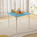 VECELO Table carrée pliante pour enfants, table de cartes et de jeux portable Noir/Bleu