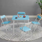 VECELO Table carrée pliante pour enfants, table de cartes et de jeux portable Noir/Bleu