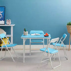 VECELO Table carrée pliante pour enfants, table de cartes et de jeux portable Noir/Bleu