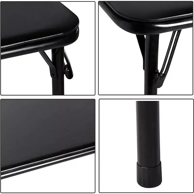 VECELO Table carrée pliante pour enfants, table de cartes et de jeux portable Noir/Bleu