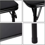 VECELO Table carrée pliante pour enfants, table de cartes et de jeux portable Noir/Bleu