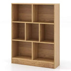 Bibliothèque Costway 7 cubes pour enfants, étagère de rangement en bois pour jouets, bibliothèque sur pied, marron/blanc