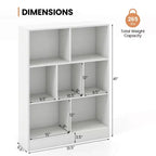 Bibliothèque Costway 7 cubes pour enfants, étagère de rangement en bois pour jouets, bibliothèque sur pied, marron/blanc