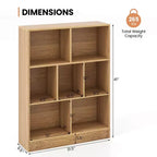 Bibliothèque Costway 7 cubes pour enfants, étagère de rangement en bois pour jouets, bibliothèque sur pied, marron/blanc