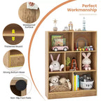 Bibliothèque Costway 7 cubes pour enfants, étagère de rangement en bois pour jouets, bibliothèque sur pied, marron/blanc