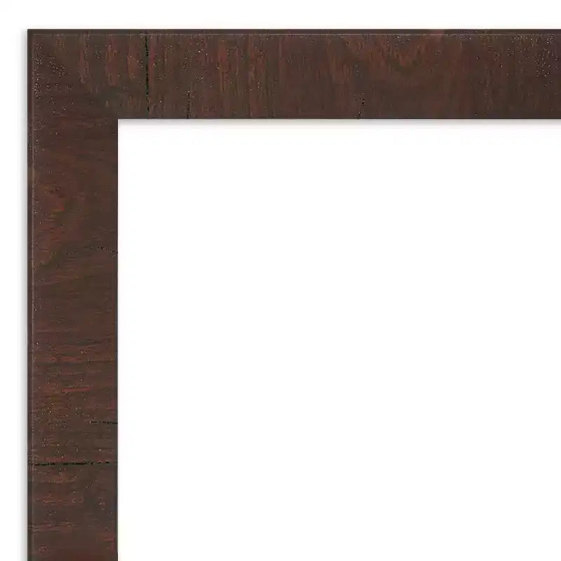 Kit de contour de cadre de miroir Amanti Art Mirror Makeover – Cadre autocollant entièrement assemblé – Miroir NON inclus – Bordure étroite Wildwood Marron