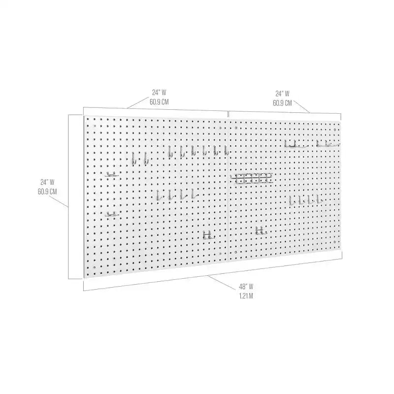 Seville Classics UltraHD Ensemble de 2 panneaux perforés avec 23 crochets assortis, 24 L x 24 P