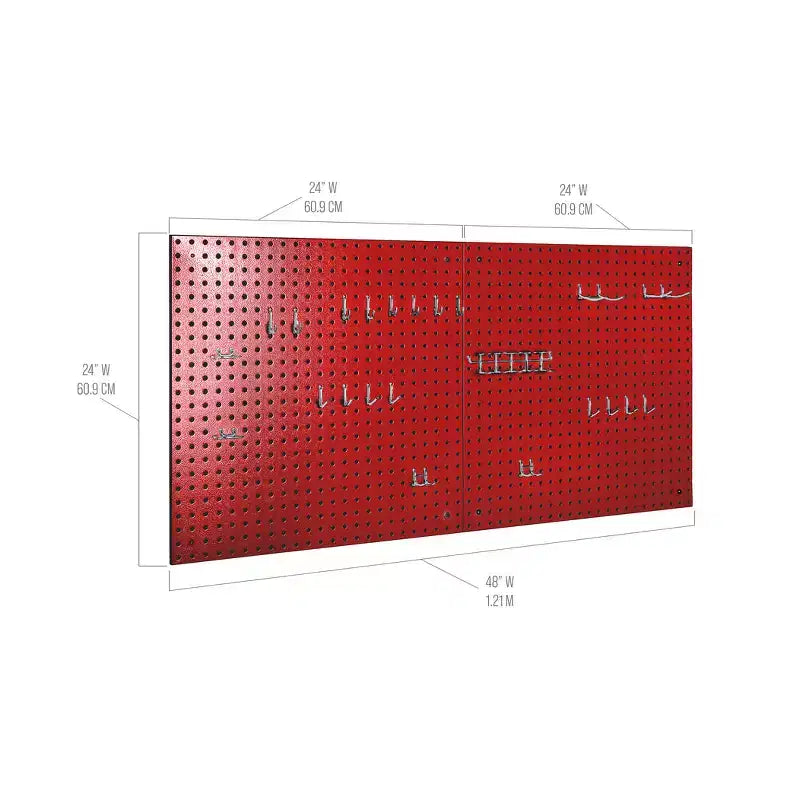 Seville Classics UltraHD Ensemble de 2 panneaux perforés avec 23 crochets assortis, 24 L x 24 P
