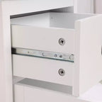 Meuble de salle de bain colonne LuxenHome en bois blanc de 160 cm