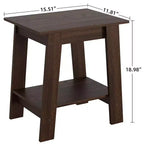 Table d'appoint de ferme Table d'appoint rustique à 2 niveaux avec étagère de rangement, table de chevet étroite, table d'appoint minimaliste pour salon et chambre