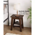Table d'appoint de ferme Table d'appoint rustique à 2 niveaux avec étagère de rangement, table de chevet étroite, table d'appoint minimaliste pour salon et chambre