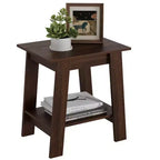 Table d'appoint de ferme Table d'appoint rustique à 2 niveaux avec étagère de rangement, table de chevet étroite, table d'appoint minimaliste pour salon et chambre