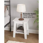Table d'appoint de ferme Table d'appoint rustique à 2 niveaux avec étagère de rangement, table de chevet étroite, table d'appoint minimaliste pour salon et chambre