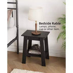 Table d'appoint de ferme Table d'appoint rustique à 2 niveaux avec étagère de rangement, table de chevet étroite, table d'appoint minimaliste pour salon et chambre