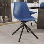 Chaise de salle à manger pivotante en cuir moderne LeisureMod Markley, siège rembourré avec pieds en métal, chaise d'appoint confortable pour cuisine, salle à manger ou café