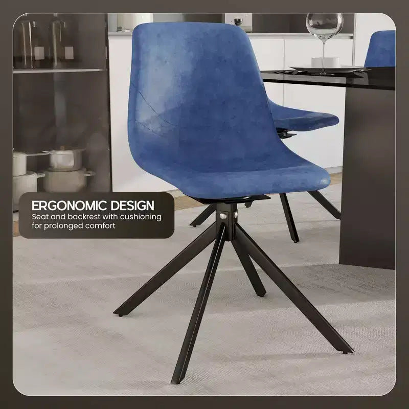 Chaise de salle à manger pivotante en cuir moderne LeisureMod Markley, siège rembourré avec pieds en métal, chaise d'appoint confortable pour cuisine, salle à manger ou café