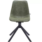 Chaise de salle à manger pivotante en cuir moderne LeisureMod Markley, siège rembourré avec pieds en métal, chaise d'appoint confortable pour cuisine, salle à manger ou café