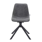 Chaise de salle à manger pivotante en cuir moderne LeisureMod Markley, siège rembourré avec pieds en métal, chaise d'appoint confortable pour cuisine, salle à manger ou café