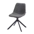 Chaise de salle à manger pivotante en cuir moderne LeisureMod Markley, siège rembourré avec pieds en métal, chaise d'appoint confortable pour cuisine, salle à manger ou café