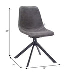 Chaise de salle à manger pivotante en cuir moderne LeisureMod Markley, siège rembourré avec pieds en métal, chaise d'appoint confortable pour cuisine, salle à manger ou café