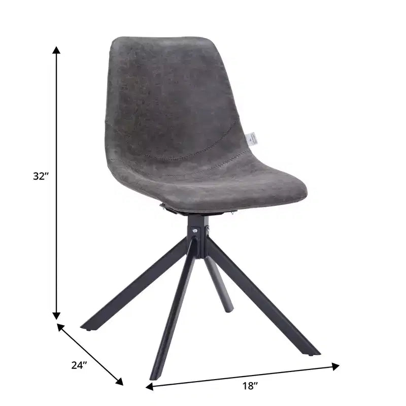Chaise de salle à manger pivotante en cuir moderne LeisureMod Markley, siège rembourré avec pieds en métal, chaise d'appoint confortable pour cuisine, salle à manger ou café