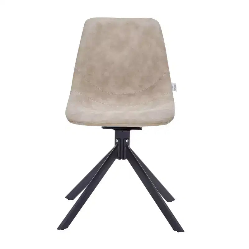 Chaise de salle à manger pivotante en cuir moderne LeisureMod Markley, siège rembourré avec pieds en métal, chaise d'appoint confortable pour cuisine, salle à manger ou café