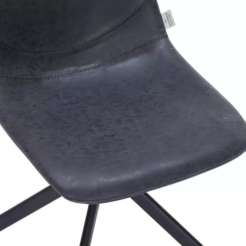 Chaise de salle à manger pivotante en cuir moderne LeisureMod Markley, siège rembourré avec pieds en métal, chaise d'appoint confortable pour cuisine, salle à manger ou café