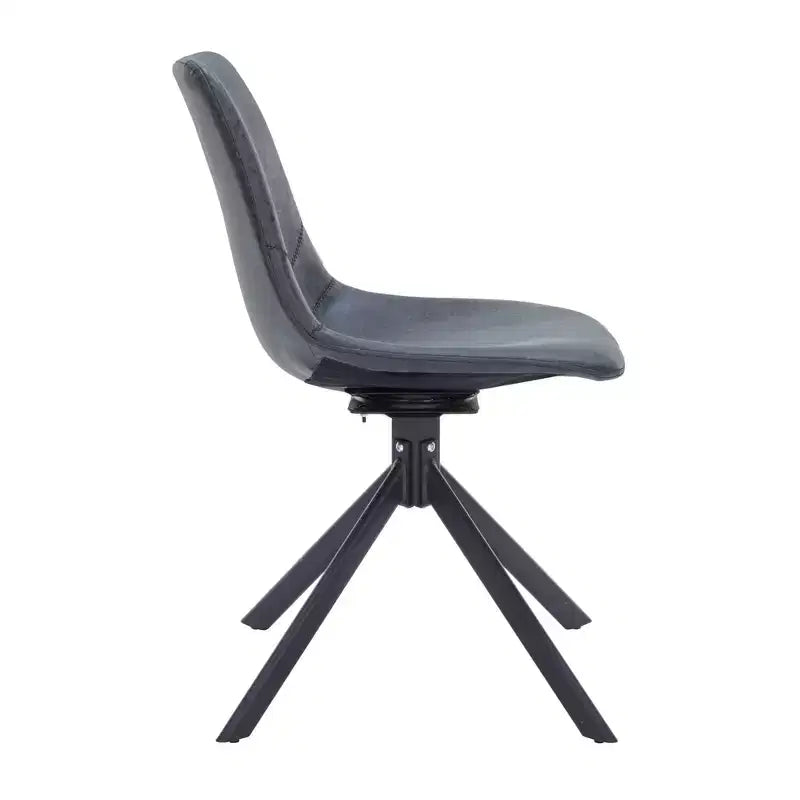 Chaise de salle à manger pivotante en cuir moderne LeisureMod Markley, siège rembourré avec pieds en métal, chaise d'appoint confortable pour cuisine, salle à manger ou café