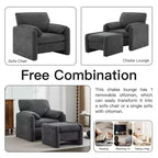 Pouff ultra-confortable en velours chenille Hyleory pour chambre, salon, nurserie