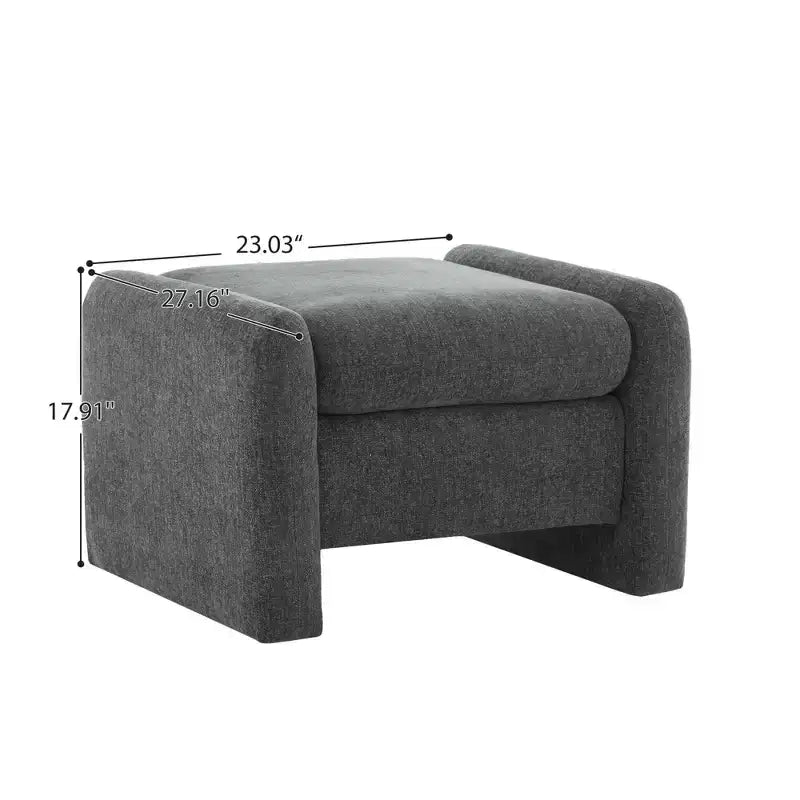 Pouff ultra-confortable en velours chenille Hyleory pour chambre, salon, nurserie