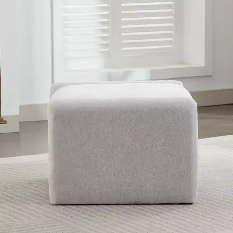Pouff ultra-confortable en velours chenille Hyleory pour chambre, salon, nurserie